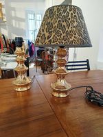2 Lampen Set vintage Keramik goldig 60s, 70s
