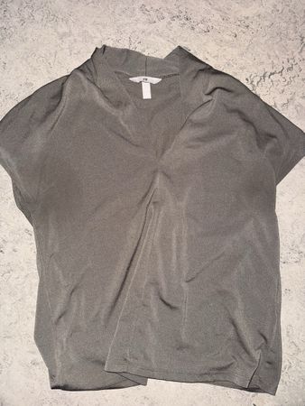 H&M Shirt, Top, Bluse, Khaki, Kurzarm, Sommer, Gr. S