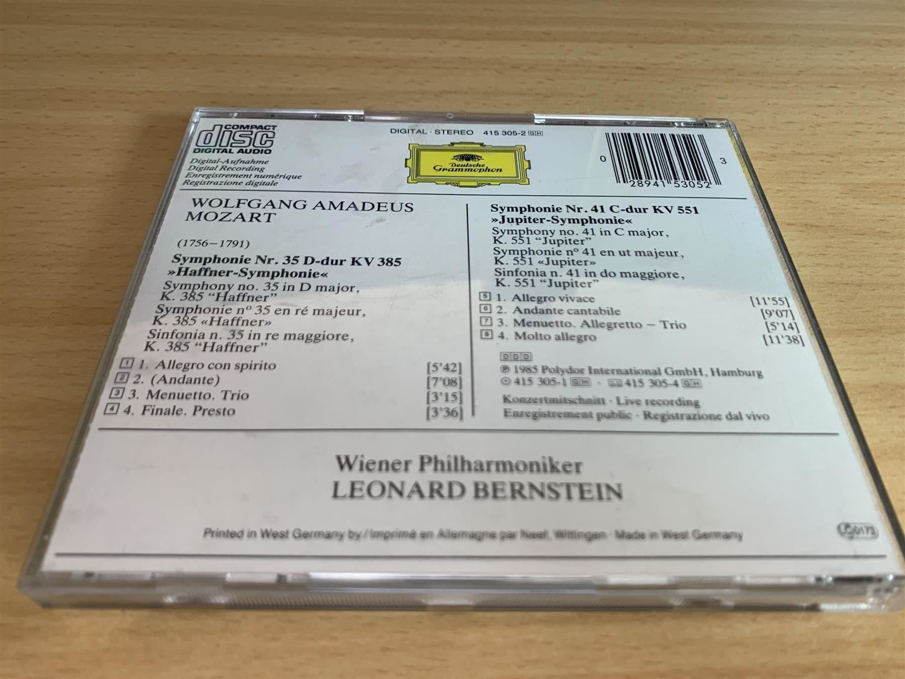 CD: Mozart - No. 35 Haffner No. 41 Jupiter – Usato da Rikon im Tösstal venduto da Alpenmutz 1