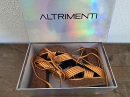 ALTRIMENTI Sandals metallic orange size 39 with box