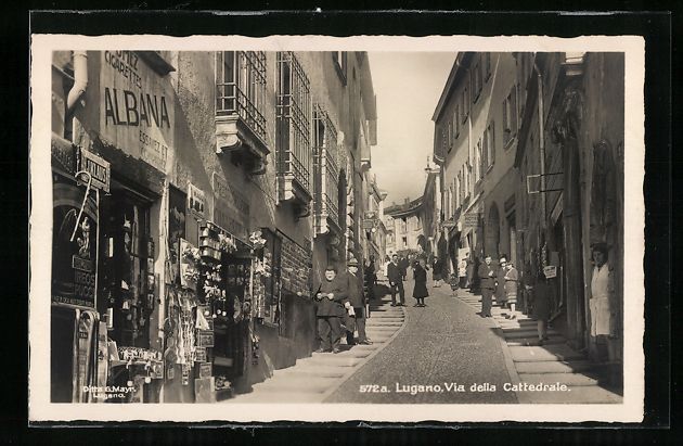 Ansichtskarten: AK Lugano, Via della Cattedrale – Gebraucht aus Berlin von bartko-reher