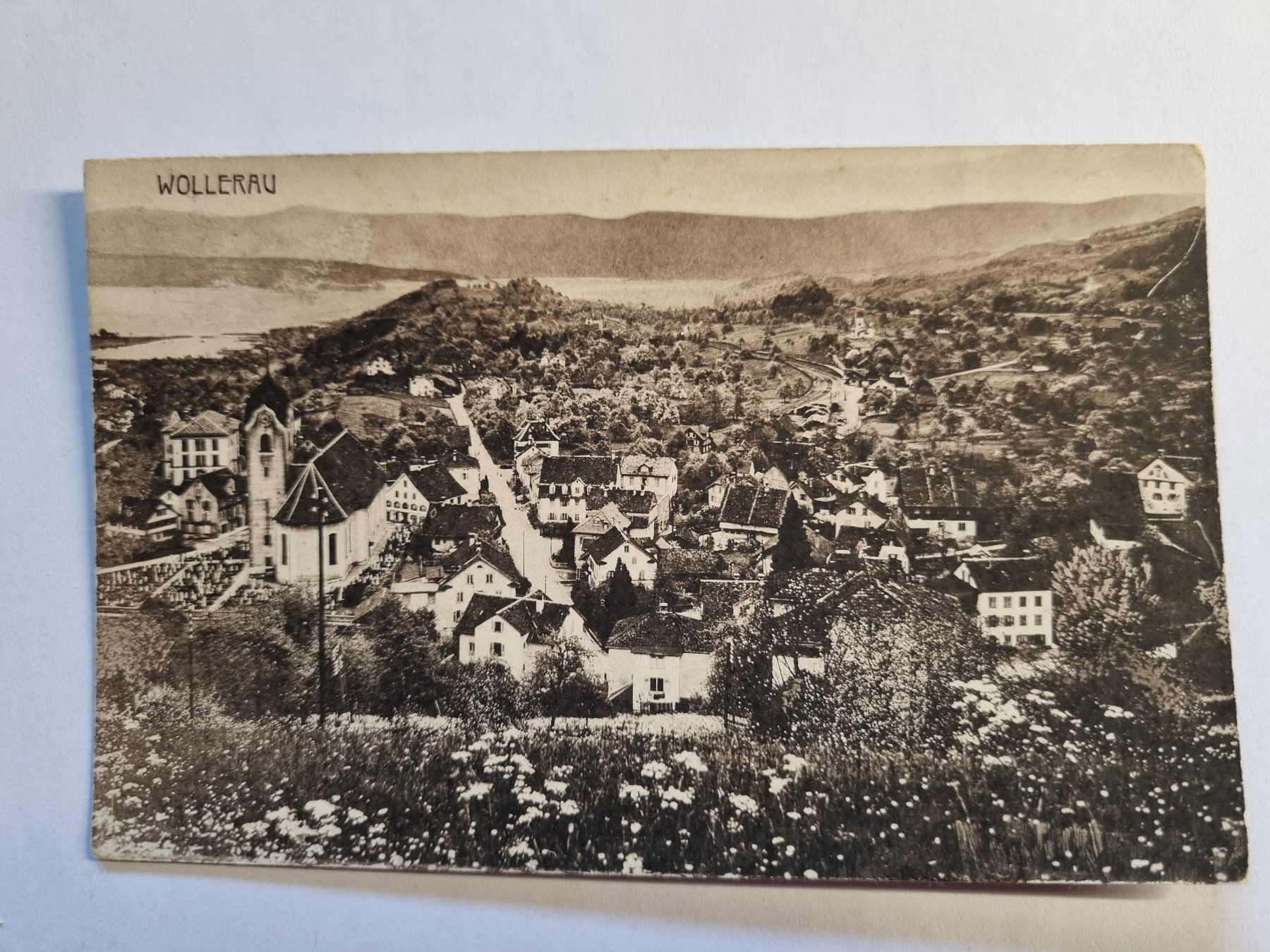 Cartoline postali: Alte Ansichtskarte Wollerau SZ, 1921 – Usato da Trachslau venduto da bastet06