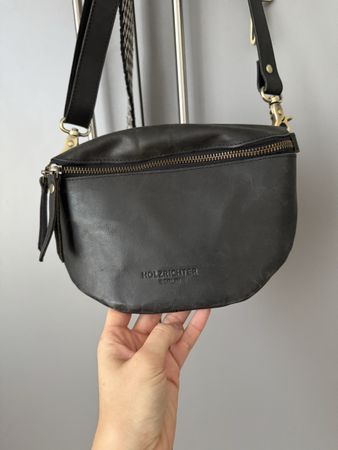 Holzrichter Berlin Tasche Leder schwarz mit Wechselgurt