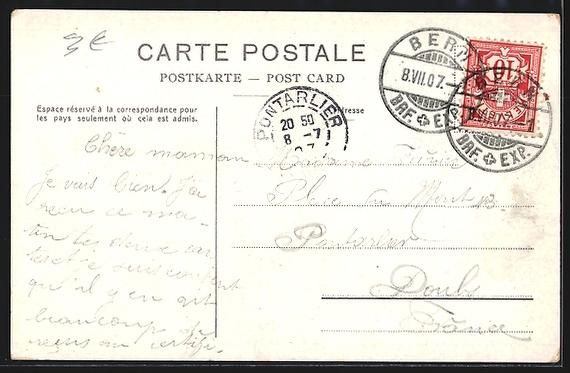 Cartoline postali: AK Neuchâtel, Château et les Alpes – Usato da Berlin venduto da bartko-reher 1