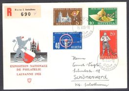 1955, 320-323, Serie auf R-FDC deutsch ab 1 Fr. (11627)