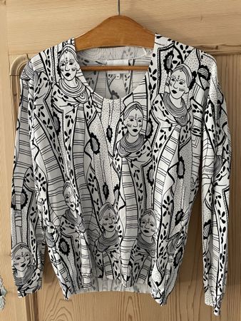 Pullover Bimba y Lola gemustert weiss schwarz Grösse XS