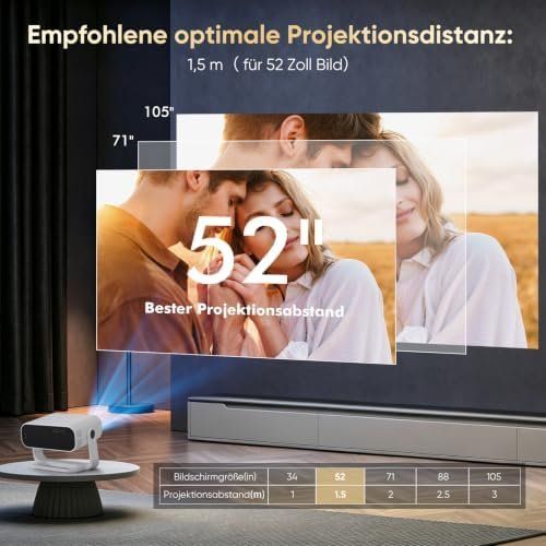 Videoprojektoren: 2026 Neuer Smart Mini Beamer Integrierte APP Android 14 – Neu und originalverpackt aus Hundwil von Pakethase 3