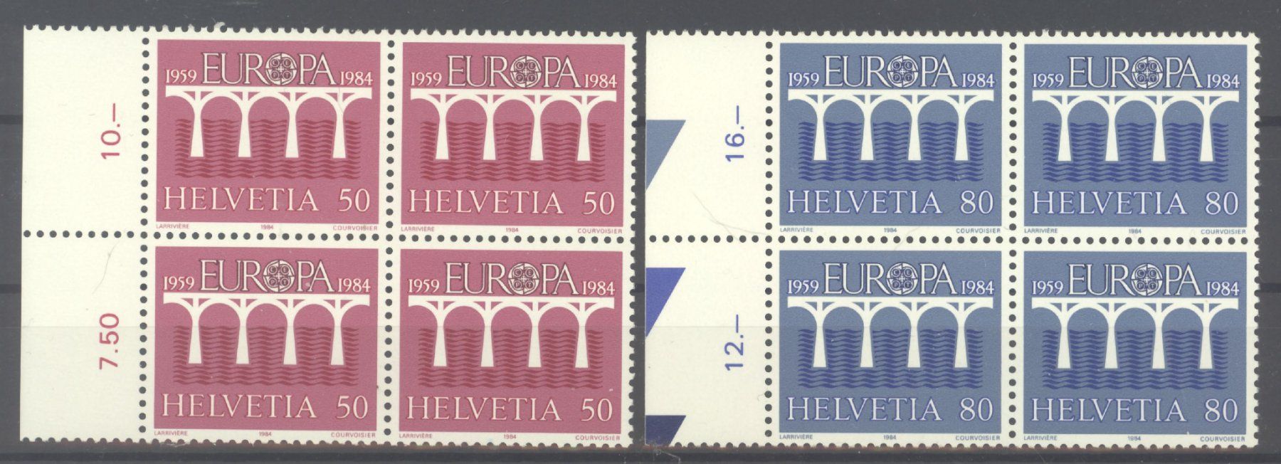 Tutti i francobolli: 1984, Europa, Viererblöcke ** – Usato da Willisau venduto da Vollstempel