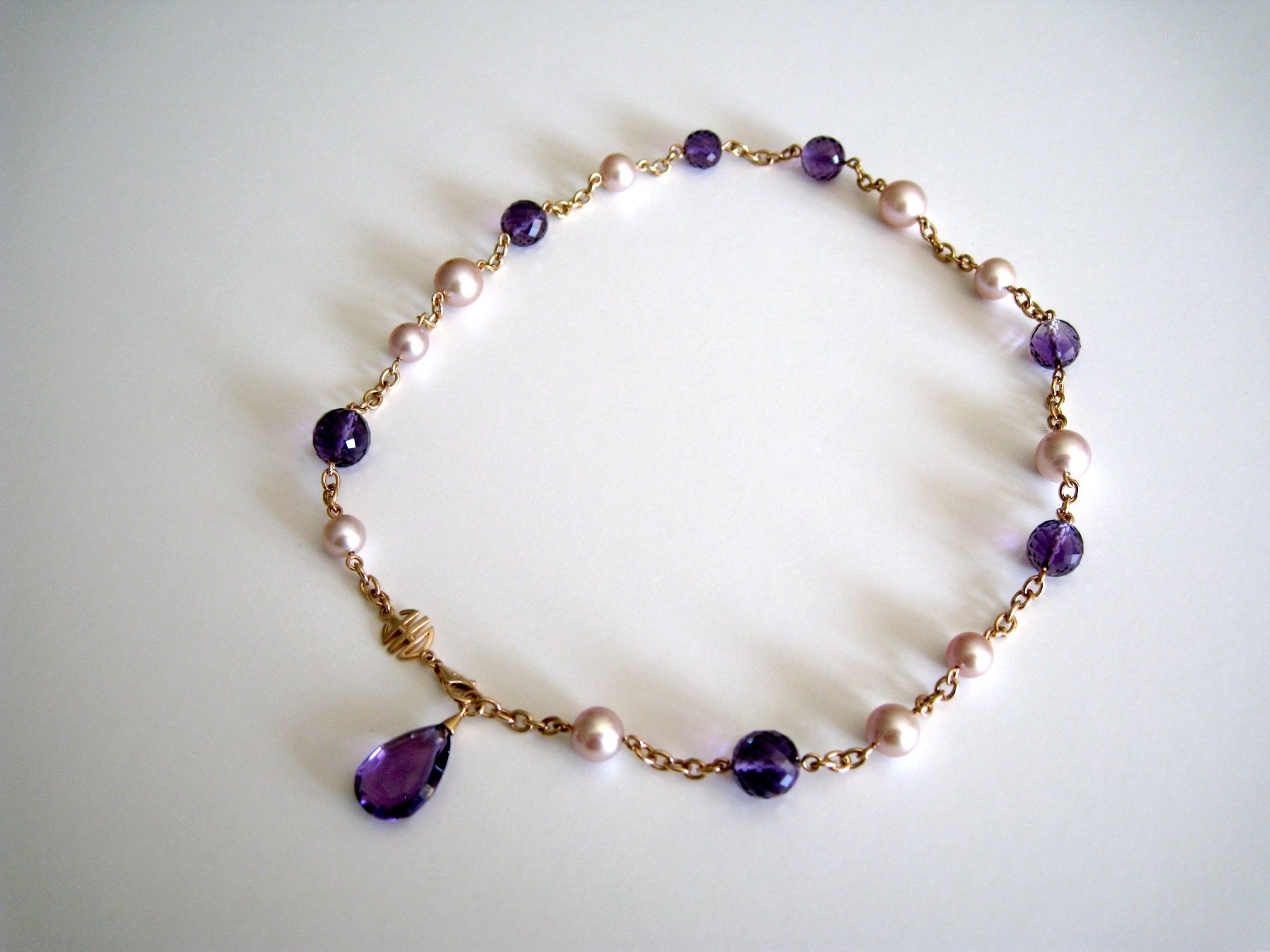 Catenine: Collier Mimi Milano Or Rose, Perles et Améthystes – Usato da Geneve venduto da iBest 2