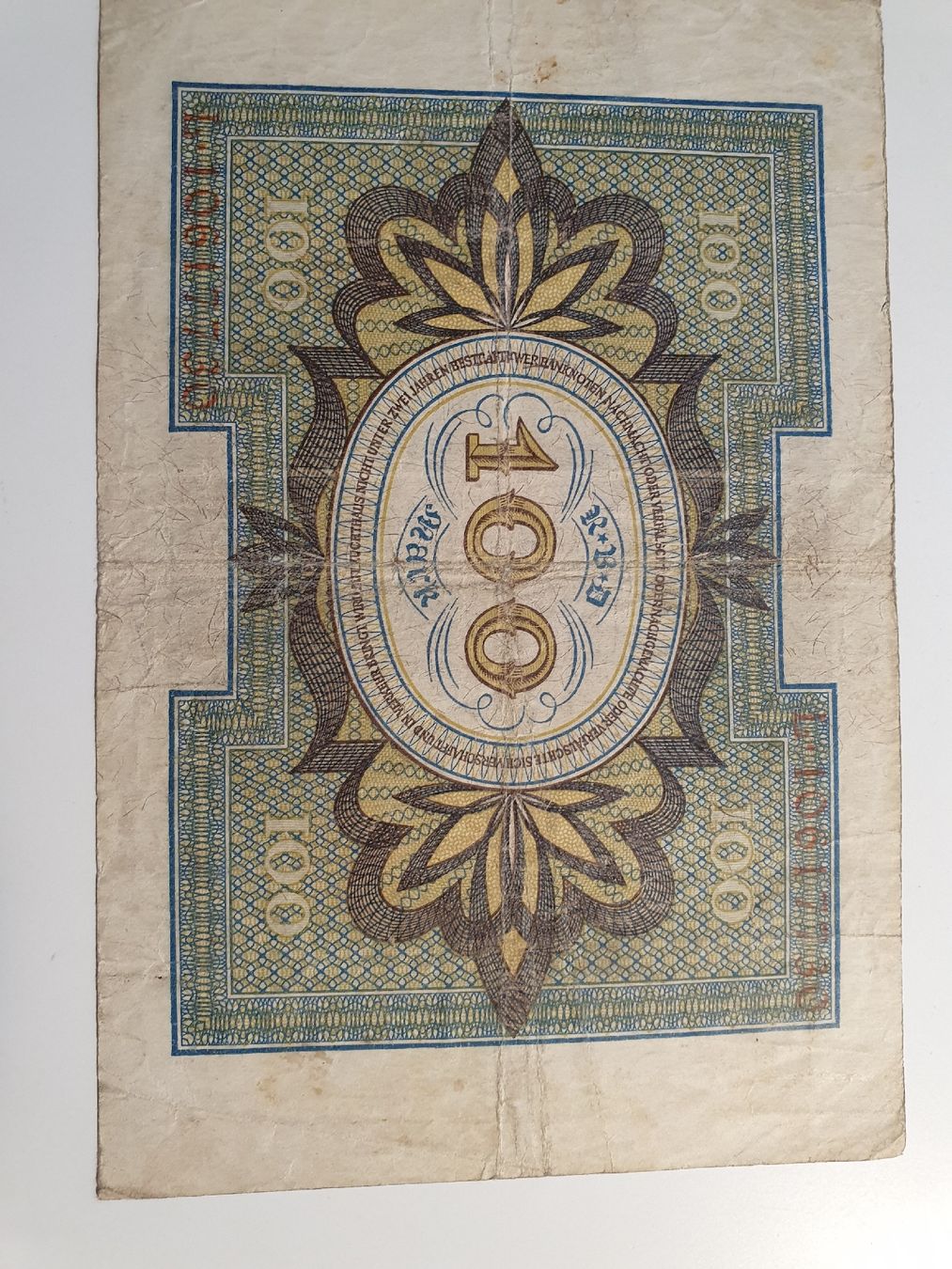Banconote: 100 Mark, Reichsbank von 1920 – Usato da Würenlos venduto da calimero095 1