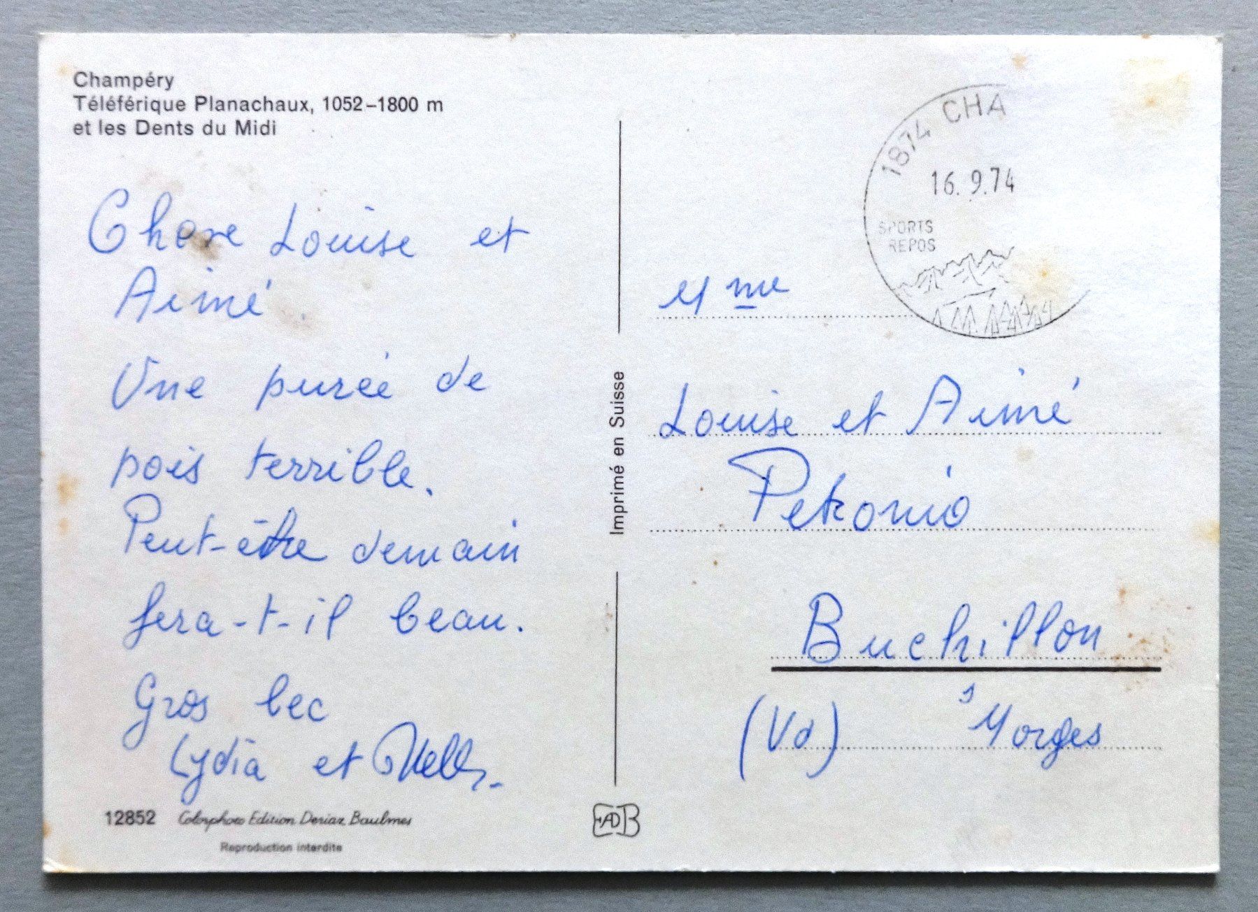 Ansichtskarten: Champéry, Téléphérique Planachaux – Defekt aus Fétigny von Billy2miny 1