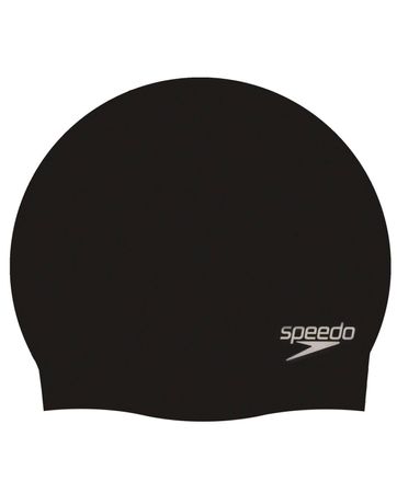 Speed Plain Moulded Silikon Cap Badekappe schwarz
