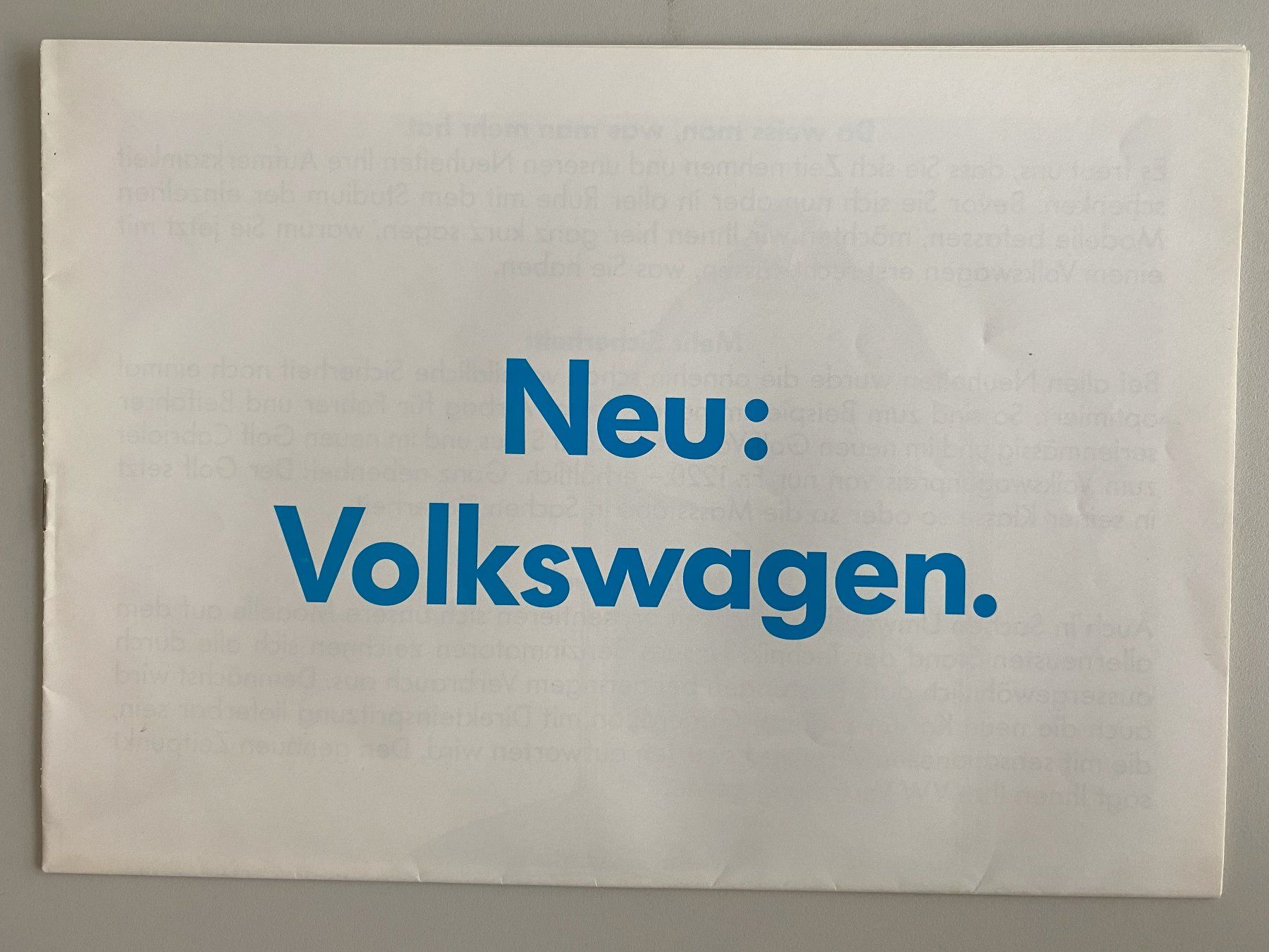 Riviste & Magazine: Magazin Neu: Volkswagen mit Datenblättern – Usato da Alpnach-Dorf venduto da Hess-Automobile