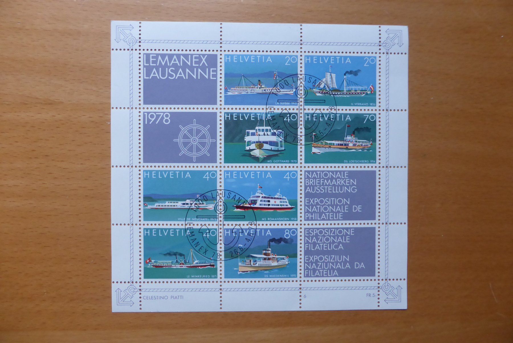 Tutti i francobolli: CH - Briefmarken - Bogen Lausanne 1978 – Nuovo (secondo la descrizione) da Brunnadern venduto da lesezirkel