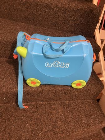 Kinderkoffer Trunki blau orange guter Zustand