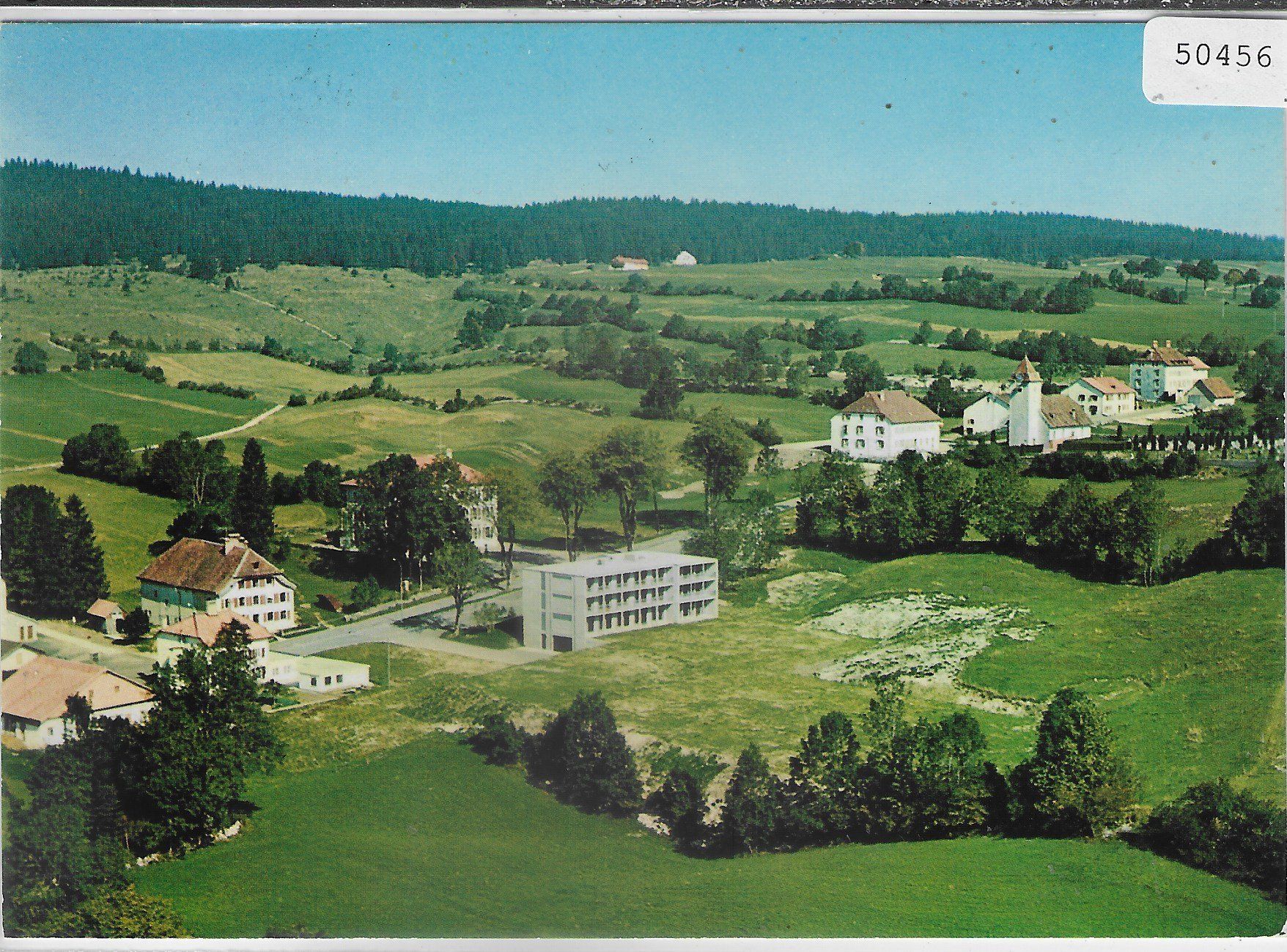 Cartoline postali: Les Bayards - Echange Scolaire - Vue aerienne – Usato da Ettingen venduto da Kartenplanet