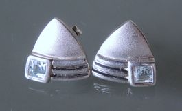 Rhodinierte Silber 925 Ohrstecker mit Topas 12 mm