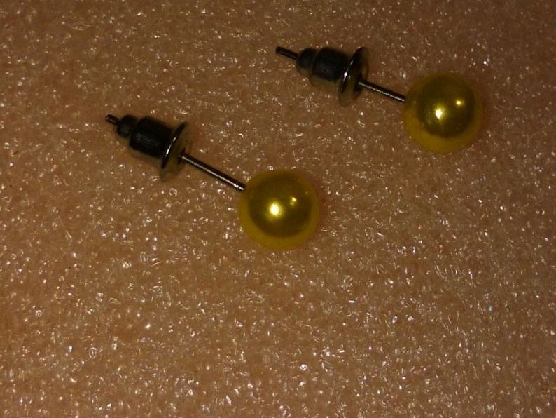 Orecchini pendenti & Orecchini a lobo: OHRRINGE MODESCHMUCK,,,KÜNSTLICHE PERLEN,,,GELB FARBE – Nuovo (secondo la descrizione) da Basel venduto da bijoutrie_4 1