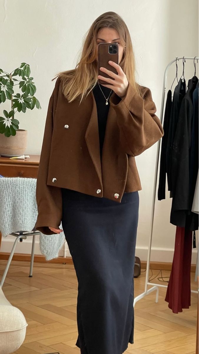 Giacche: Wool Blend Cropped Brown Jacket – Nuovo (secondo la descrizione) da Goldau venduto da Kseniya123 4