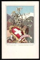 AK Schweizer Wappen, Edelweis