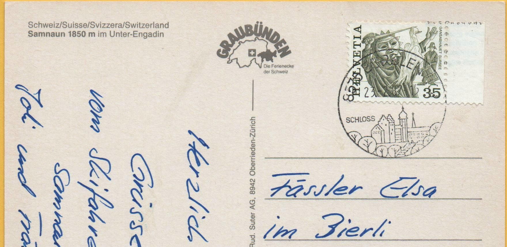 Cartoline postali: SAMNAUN ski-unlimited, Skilift – Usato da Jona venduto da philajona 1