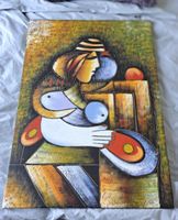 Ölgemälde Frau mit Hut, Kunst für Zuhause, Top Zustand