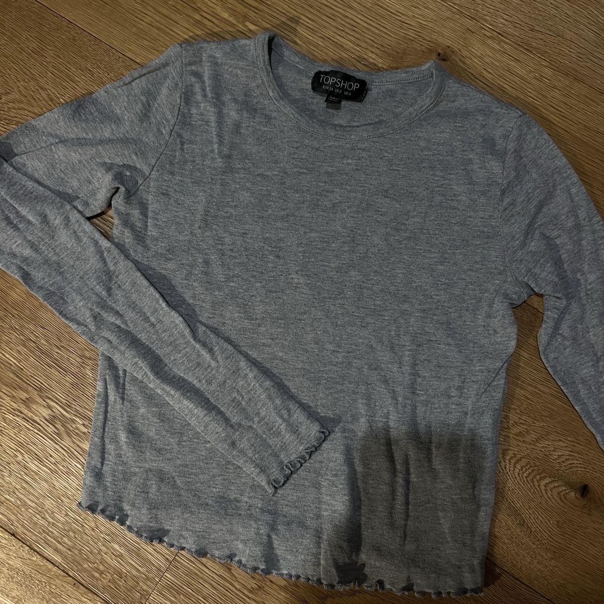 Topshop Top: Graues Langarm Oberteil Damen – Nuovo (secondo la descrizione) da Chur venduto da noe_mh8b 1