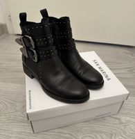 Boots San Marina, cuir noir, taille 37, parfait état
