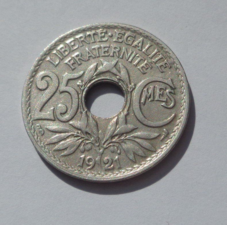 Alle Münzen: 25 Centimes Frankreich 1921 vz – Gebraucht aus Kriens von TSCH1