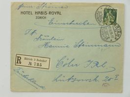 R - Brief - Hotel HABIS - ROYAL ZÜRICH, 17.IX.18 > KÖLN