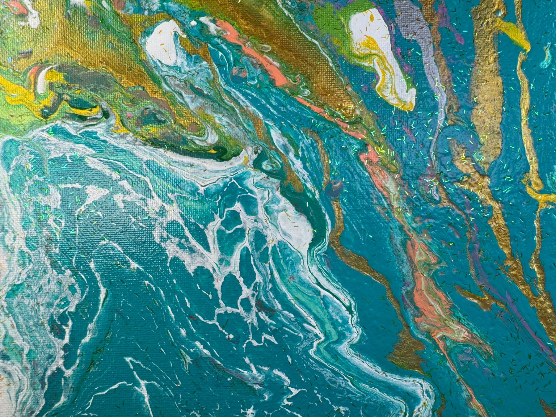 Dipinti: Acryl-Flüssigmalerei, quadratisch – Usato da Schlieren venduto da MayaSheng1983 1