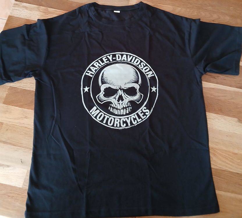 T-shirt Harley-Davidson, noir, tête de mort, stylé!J009 1