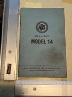 buch, heft, AJS 250 CC OHV, model 14 betriebsanleitung