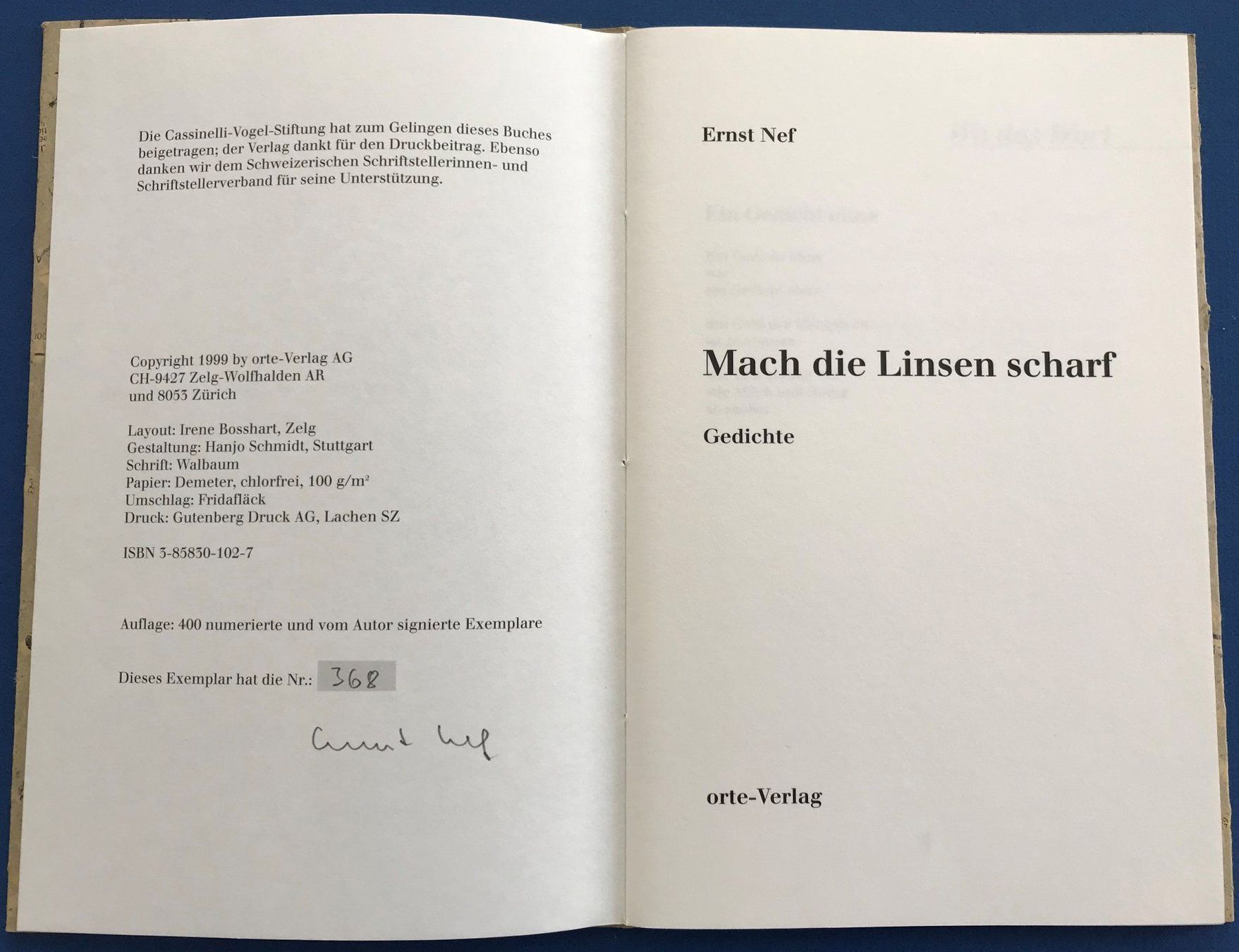 Libri: ERNST NEF: GEDICHTE – FUND-ORTE 14 – Usato da Zürich venduto da Domus09 1