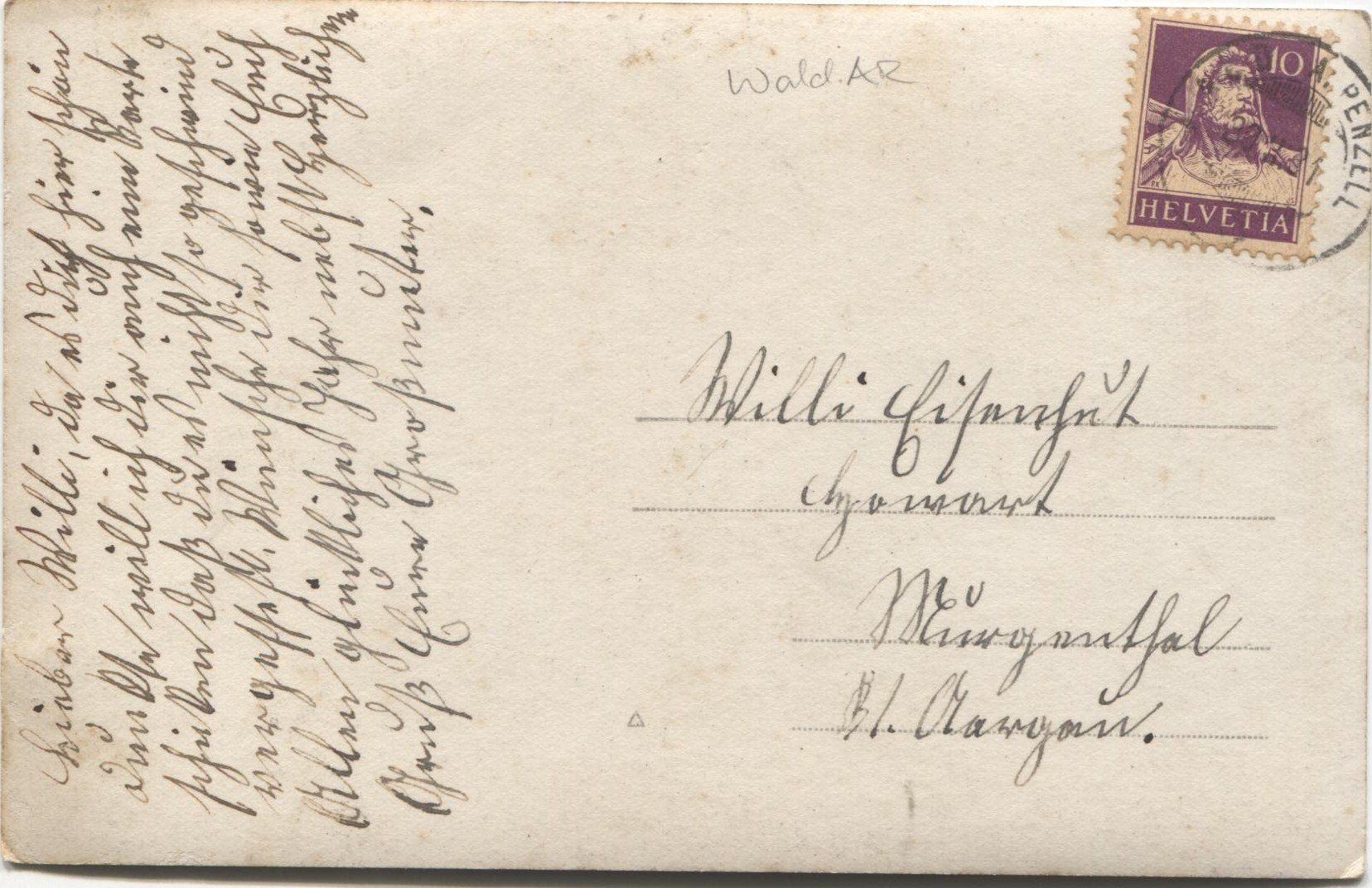 Cartoline postali: WALD AR 1931 – Usato da Wil SG venduto da Clanx 1