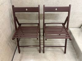 2x folding chairs wood vintage Ikea TERJE🤎 Klappstühle Holz