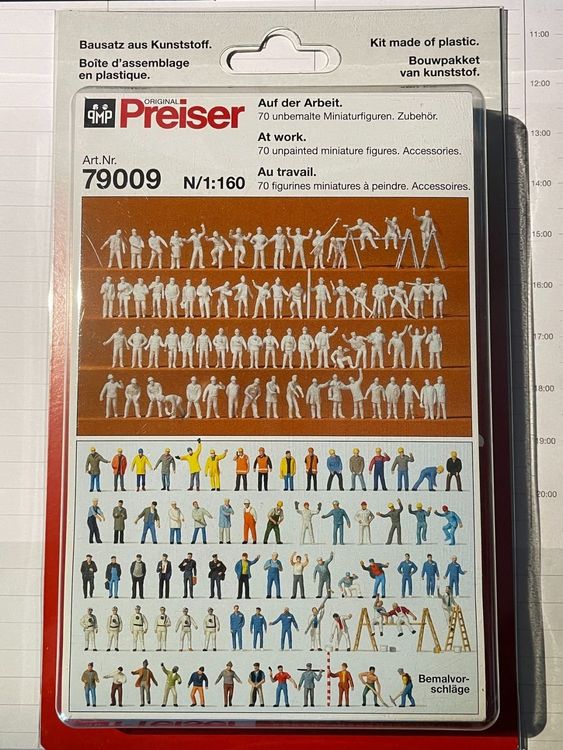 Preiser Modellbau-Figuren - 52 Unbemalte Miniaturen Für Modelleisenbahn H0