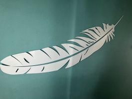 Wand Deko Feder aus Aluminium