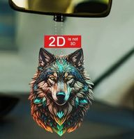 2D ACRYL ANHÄNGER FÜR TASCHE, AUTO *WOLF* NEU+OVP