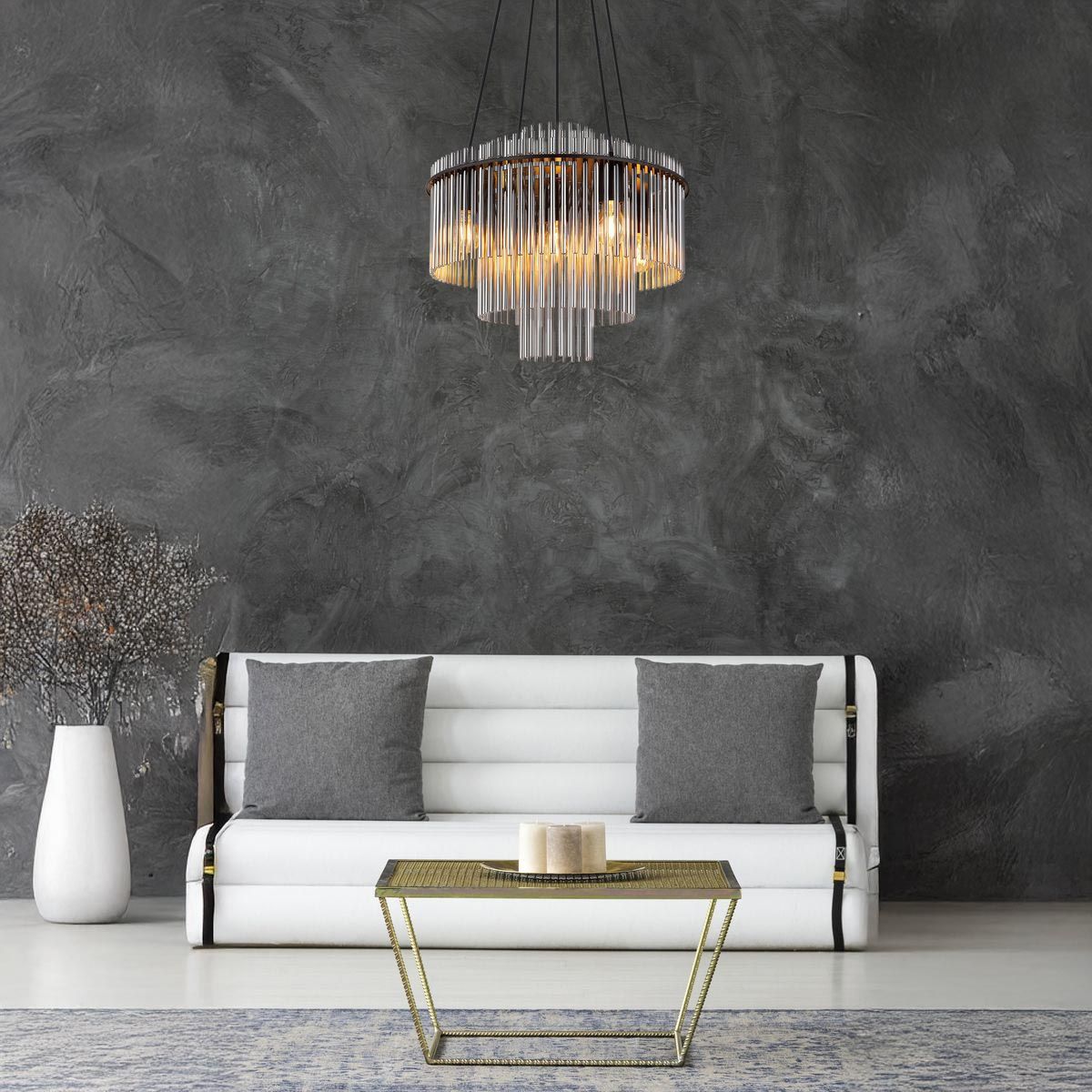 Kronleuchter & Deckenlampen: Pendelleuchte, Glasstäbe, 50 cm Ø – Neu (gemäss Beschreibung) aus Kreuzlingen von Smart-Light 1