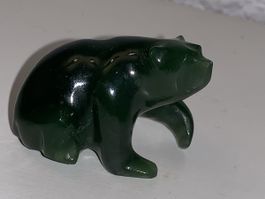 Jade Bär Figur, Tier Skulptur, Deko für Sammler!
