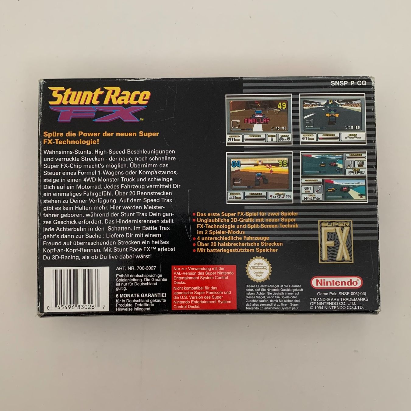 Nintendo Giochi: Stunt Race - SNES - OVP – Usato da Zürich venduto da Mephisto87 1