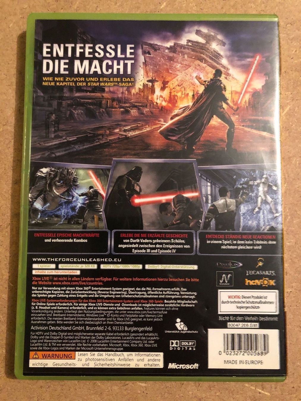 Spiele: Star Wars Force Unleashed für Xbox 360 – Gebraucht aus Kestenholz von Mad18 1