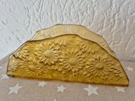 Sonnenblumen Serviettenhalter Glas Vintage 70er Jahre Dek...