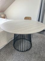 Runder Tisch mit Metallgestell GranitOptik 120cm