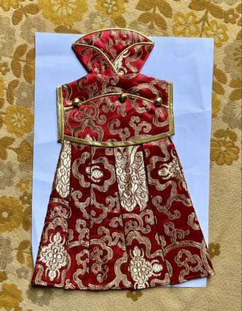 Chinesische Weinflaschenhülle rot/gold neu