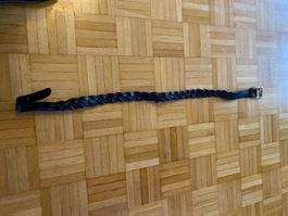 Gürtel schwarz geflochten 90 cm