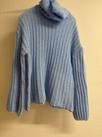 Winter Damen Rollkragen Strickpullover in Hellblau, Gr M (7)