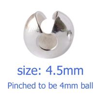 5 Stück: Crimp, Perlen Abdeckung Silber 925, Ø 4,5mm.