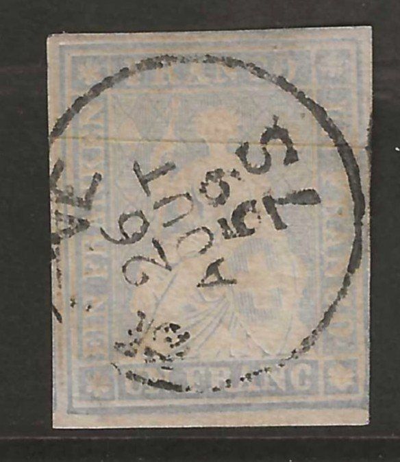 Alle Briefmarken: 1856 : Strubel Nr. 27D : KP 1300.-- – Gebraucht aus Gümligen von Geniusbuy